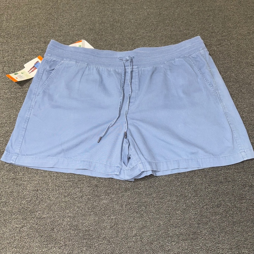 Orvis Women XXL Blue Drawstring Elastic Waist Cotton Lyocell Shorts NWT Casual